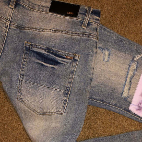 Brand new Amiri art tie dye patch Jeans original indigo - Picture 4 of 7